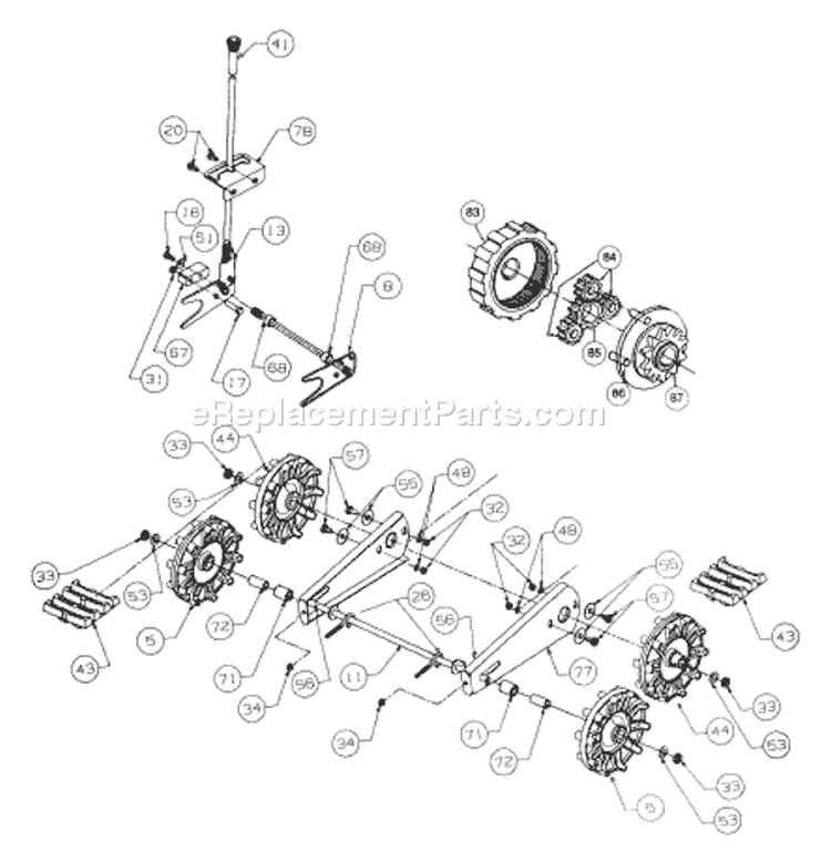 Page F Diagram and Parts List for 317E753F401 1997 Yard Man Snow Blower